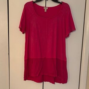 LOGO by Lori Goldstein Fuchsia Tunic Top